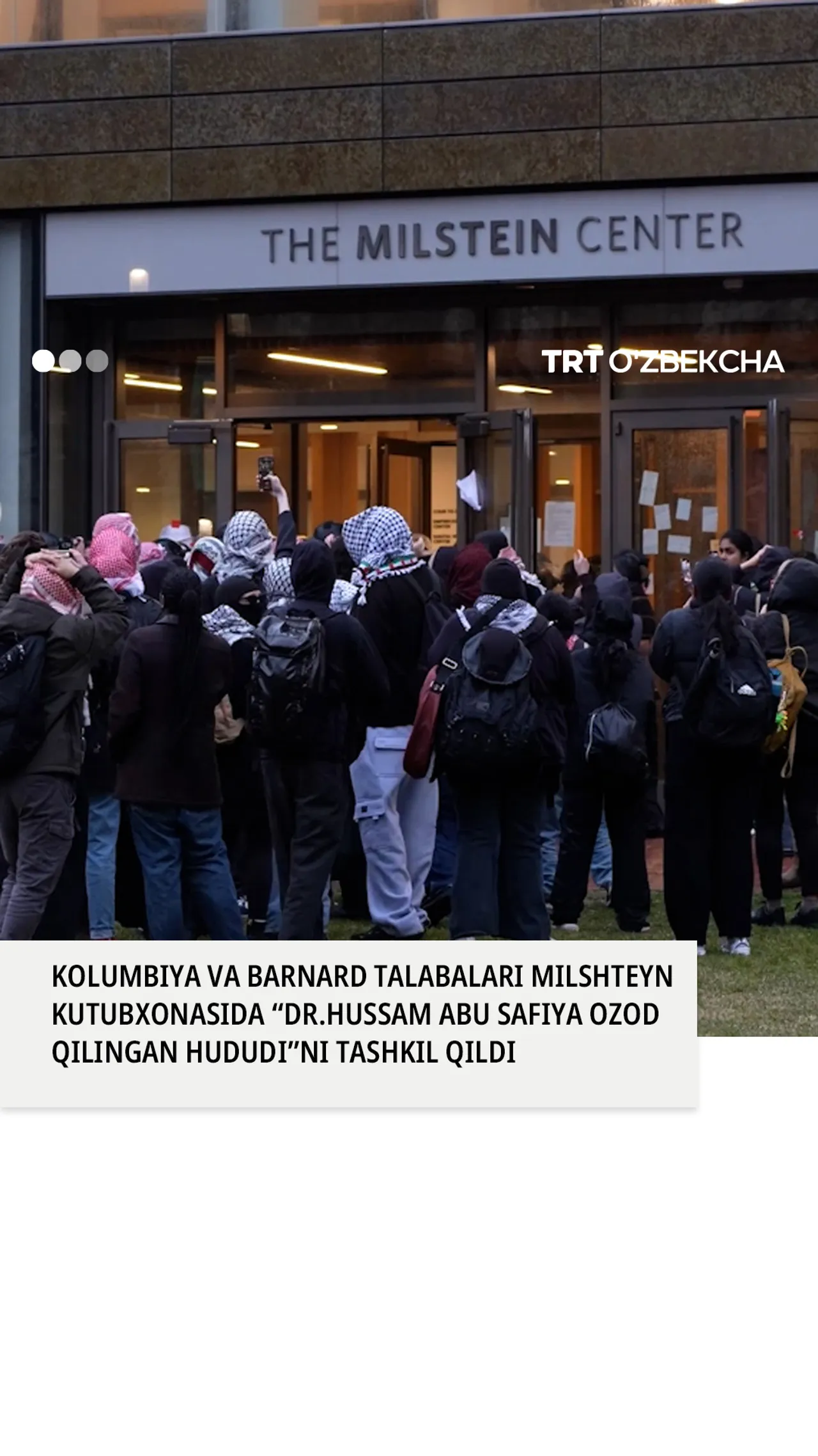 Milshteyn kutubxonasida "Dr.Hussam Abu Safiya" bo'limi tashkil etildi